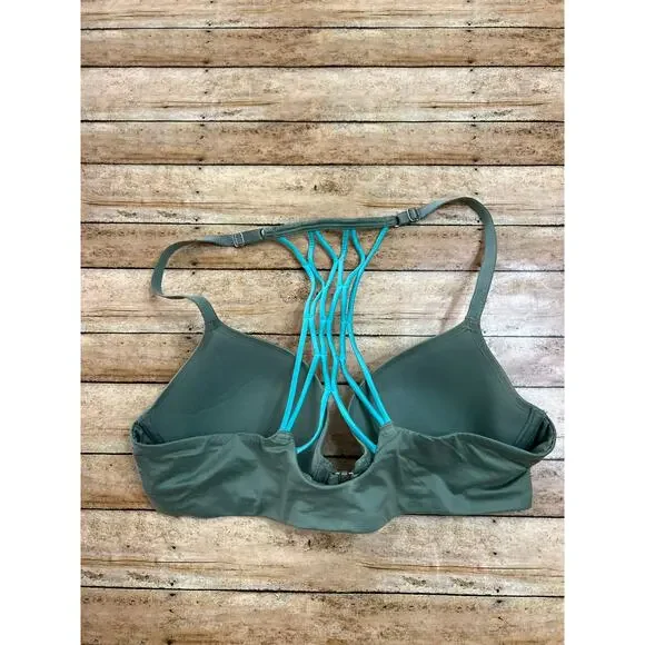 Aerie Sunnie Demi Coverage Lightly Lined Bra Racerback Front Close 34C - Picture 2 of 6